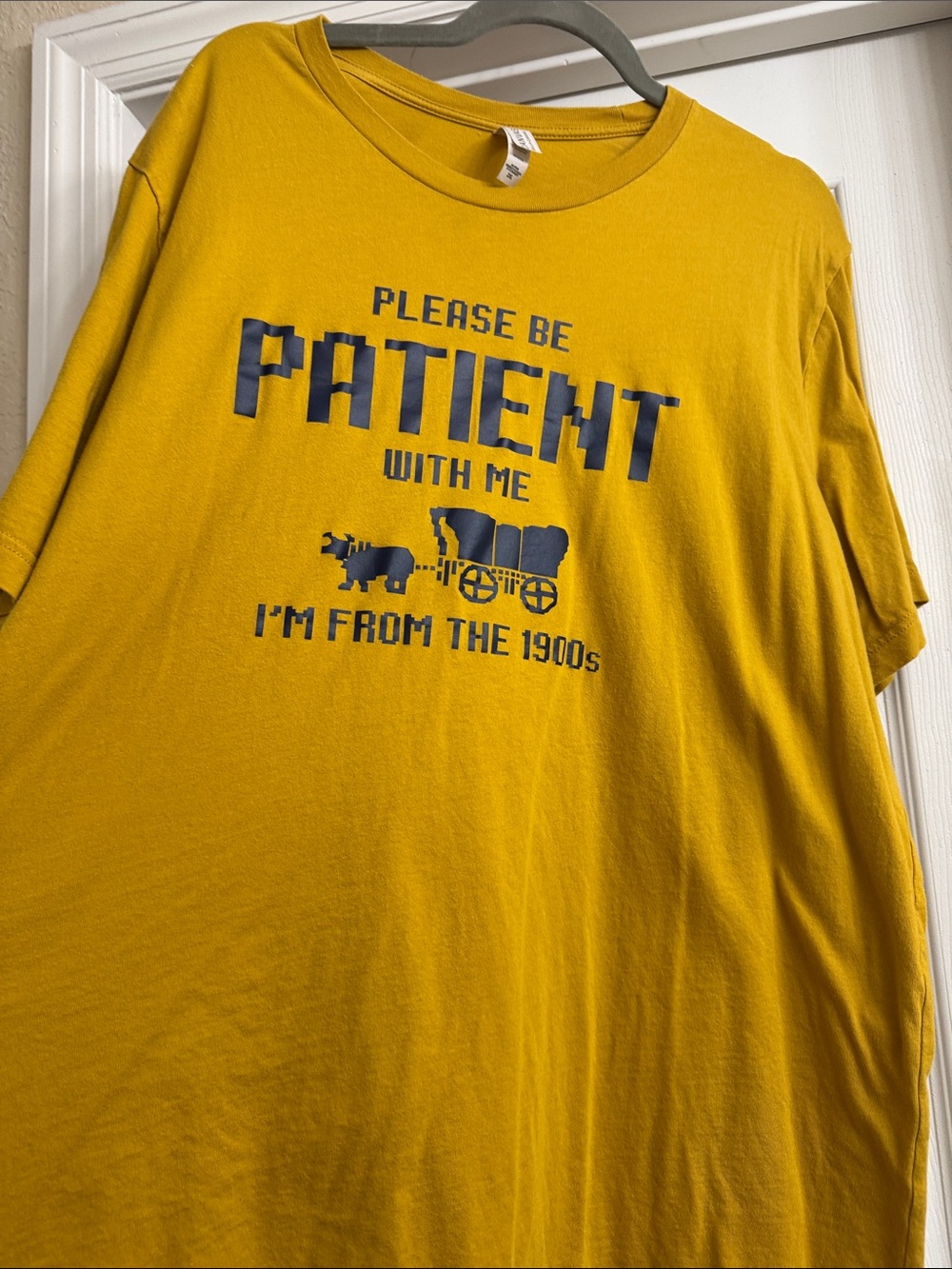 Yellow Graphic Tee "Please Be Patient"